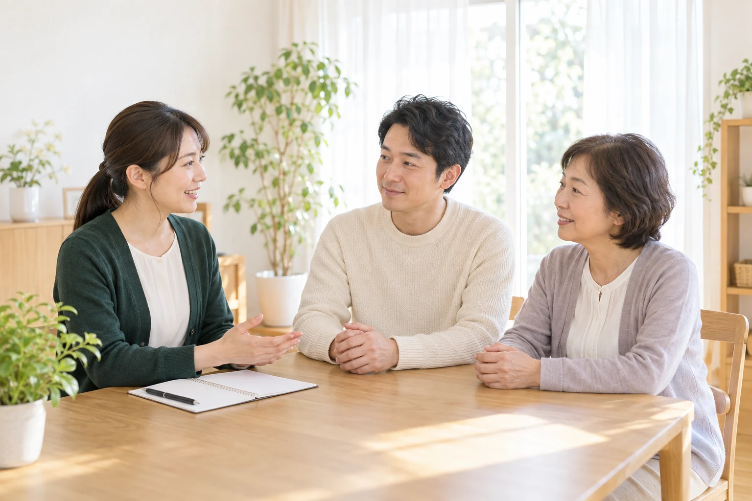 支援について話し合う様子のイメージ